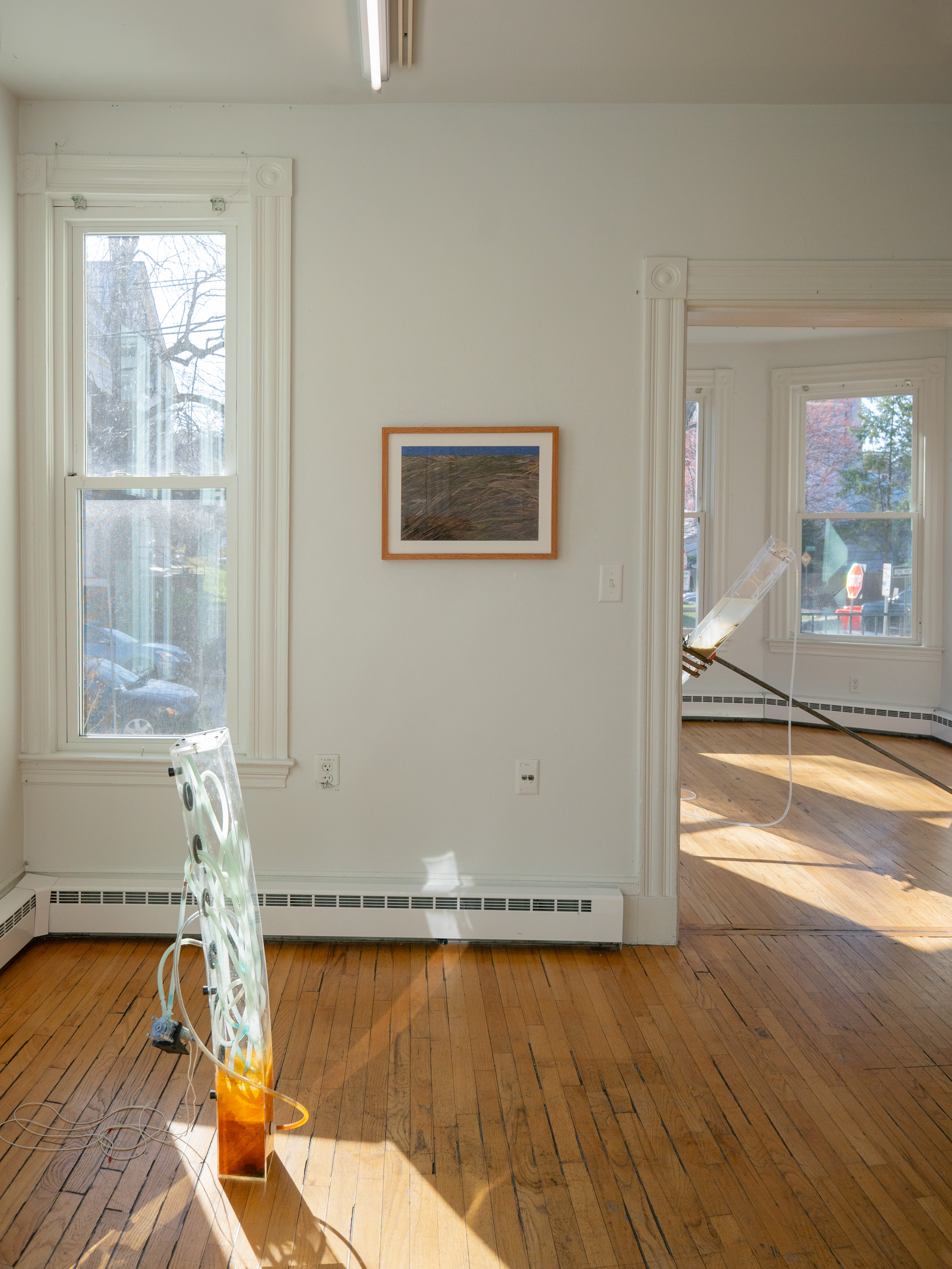 Photo of Plots, Grids, Models installation by Eric Rannestad. Kirkland Gallery, Harvard Graduate School of Design. Cambridge, MA. 2026